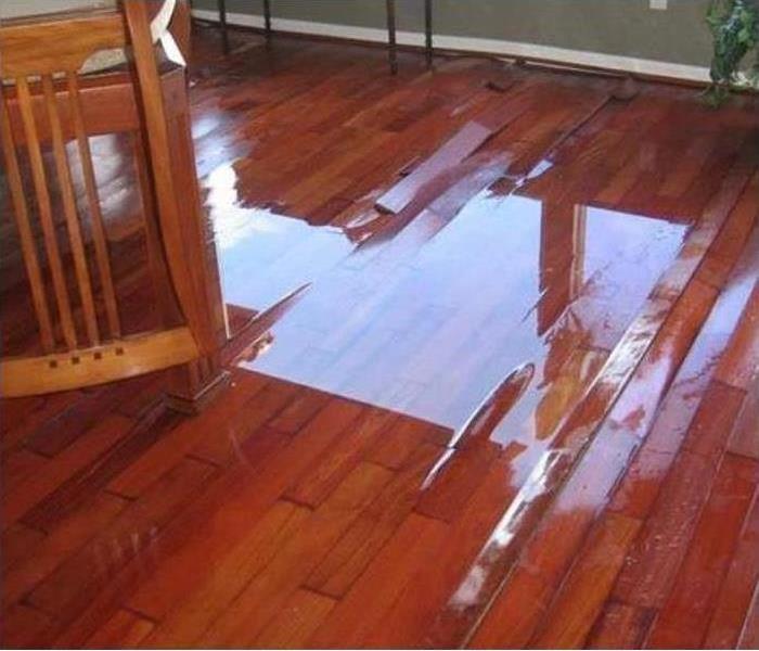 wet wood flooring indoors